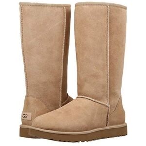 UGG Classic Tall II Suede Water Repellent Boots In Sand Size 12